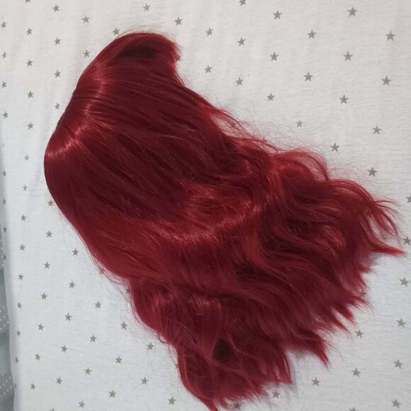 Mixed Red Wine Wavy Bob Synthetic Wig with Bangs 14" - Picture 9 of 9